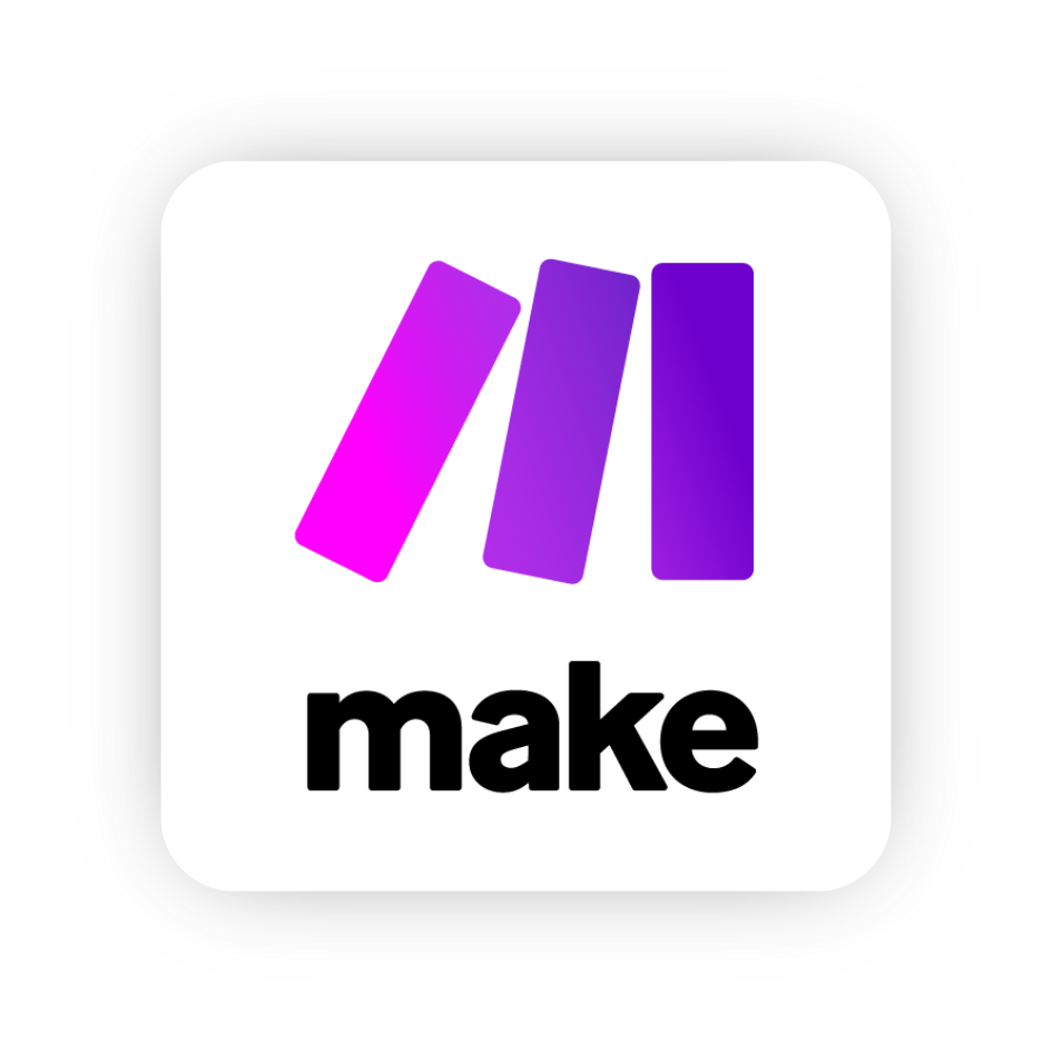 Make.com logo for AI workflow automation alternative