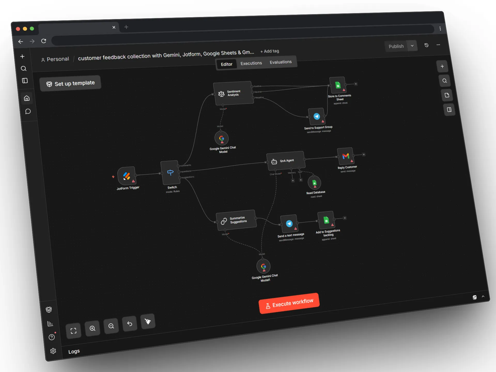 customer feedback collection | n8n workflow automation service