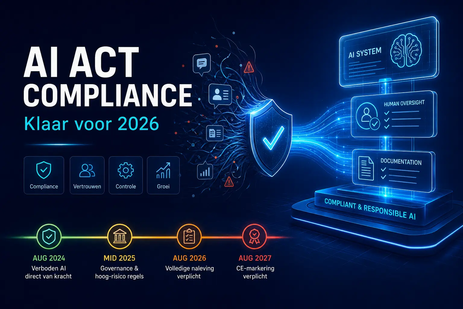 EU AI Act compliance voor MKB - AI compliance roadmap and system flow