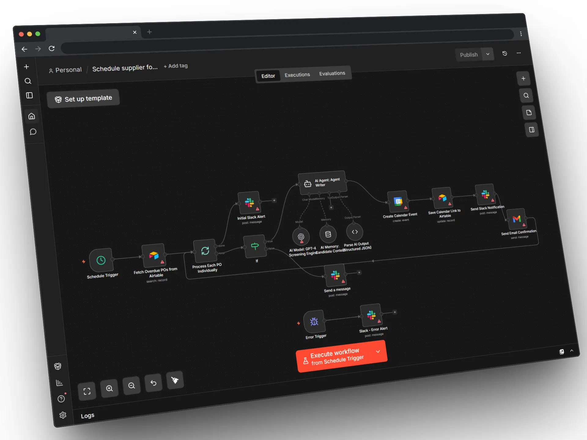 Geautomatiseerde Airtable Supplier Follow-ups via AI
