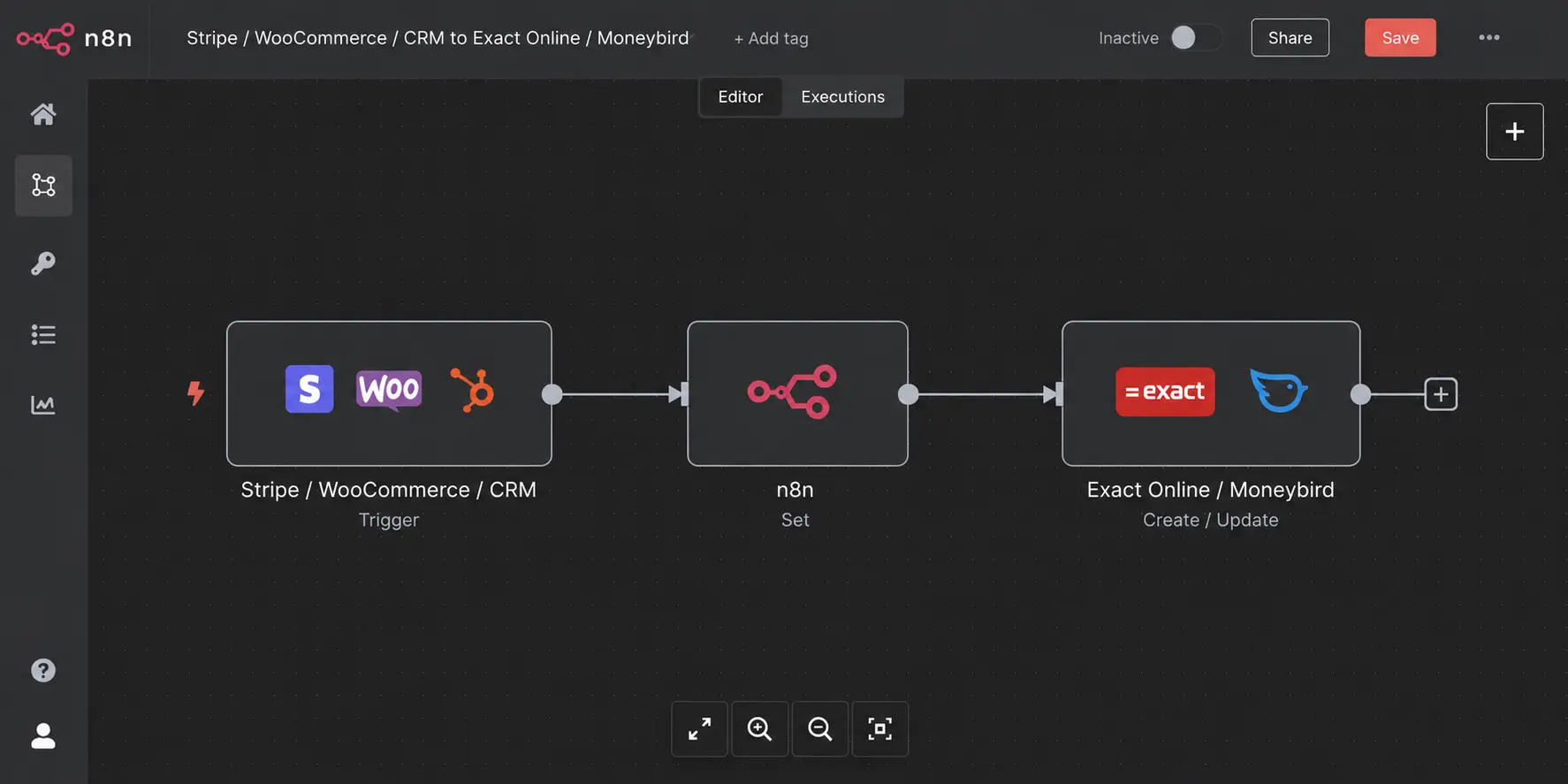 Workflow Automatisering: 7 Processen Die Elk MKB Nu Kan Automatiseren (met n8n) 64 n8n Workflow diagram - Facturatie & Boekhouding