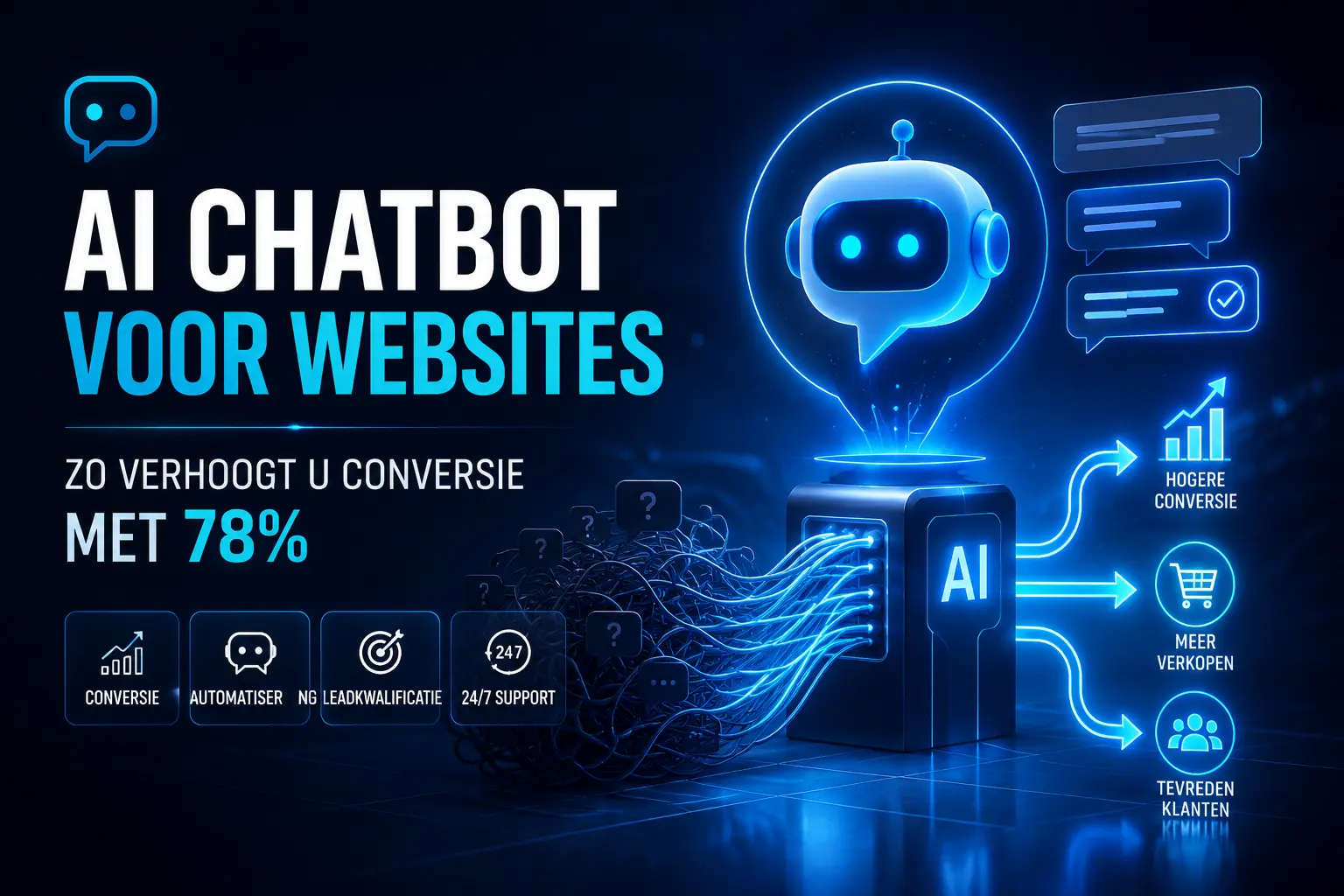 AI chatbot voor website Zo verhoogt u conversie met 78% (Zonder stijgende supportkosten)